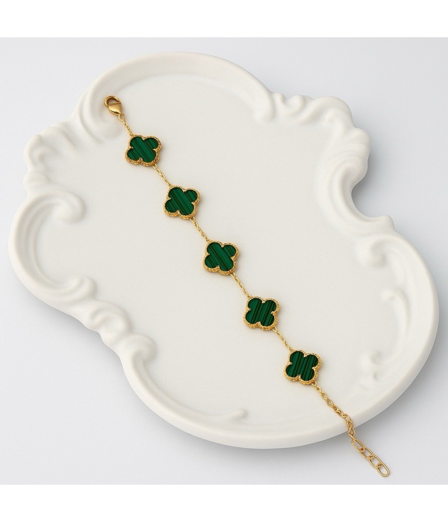 Βραχιόλι Τετράφυλλο με Φίλντισι Χρύσο