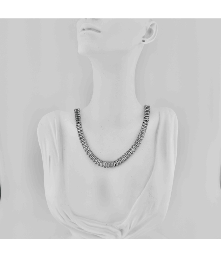 Κολιέ με Ζιργκόν – Ασημί & Χρυσό Πολυτελής Λάμψη