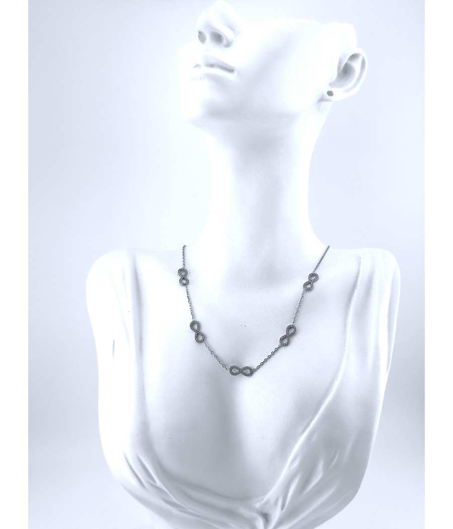 Κολιέ Άπειρο σε Ασήμι & Χρυσό – Μοντέρνο Κολιέ με Σύμβολο Αιωνιότητας