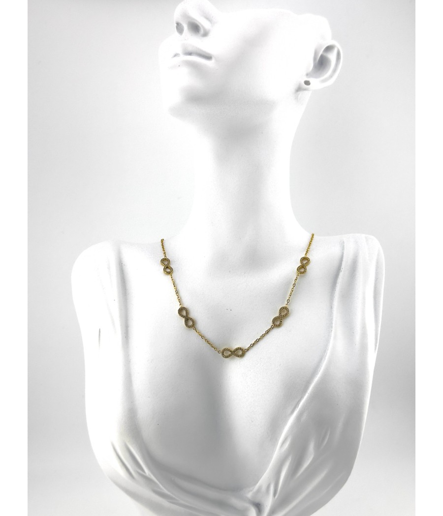 Κολιέ Άπειρο σε Ασήμι & Χρυσό – Μοντέρνο Κολιέ με Σύμβολο Αιωνιότητας