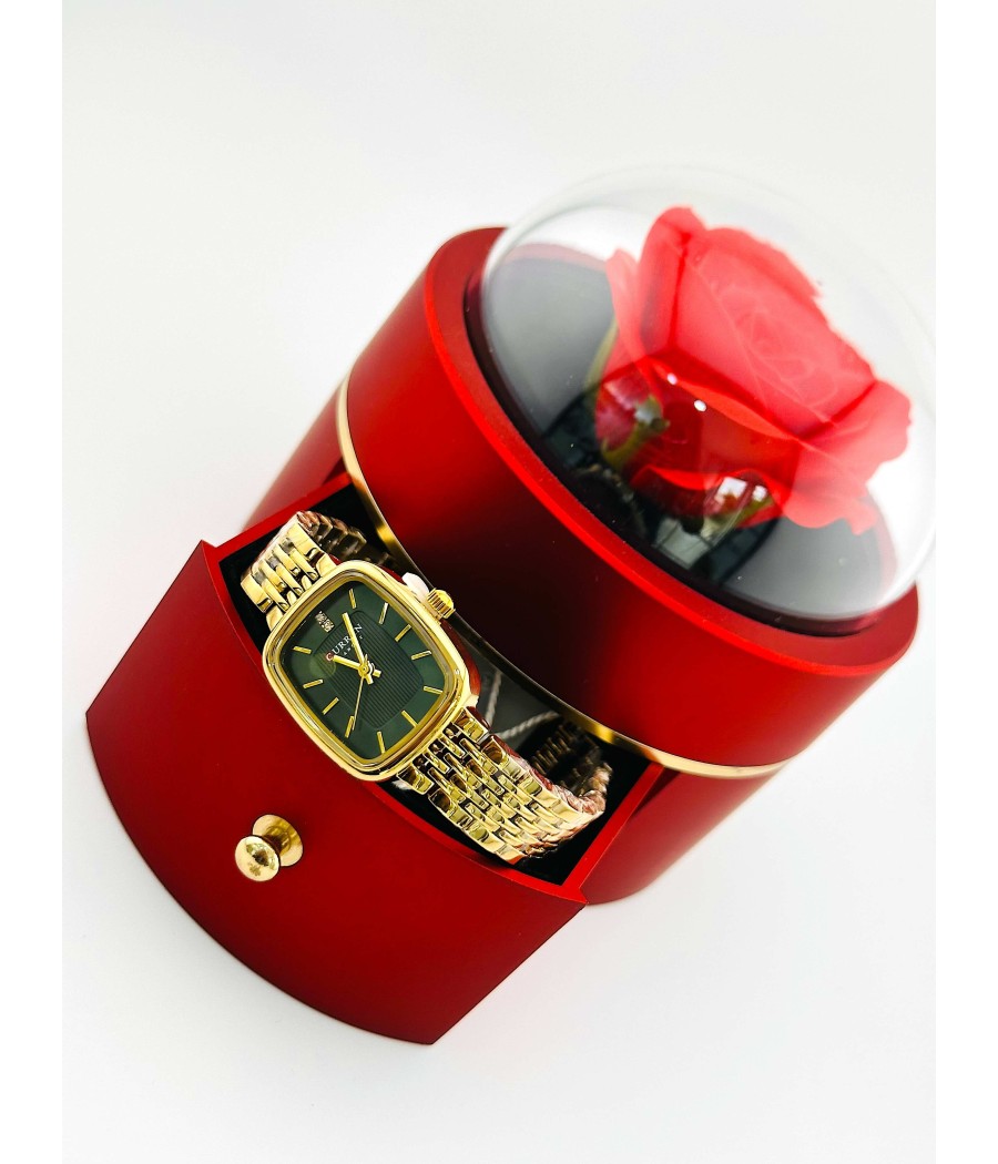 Γυναικείο Ρολόι Χρυσό-Ασημί με Μπλε Καντράν