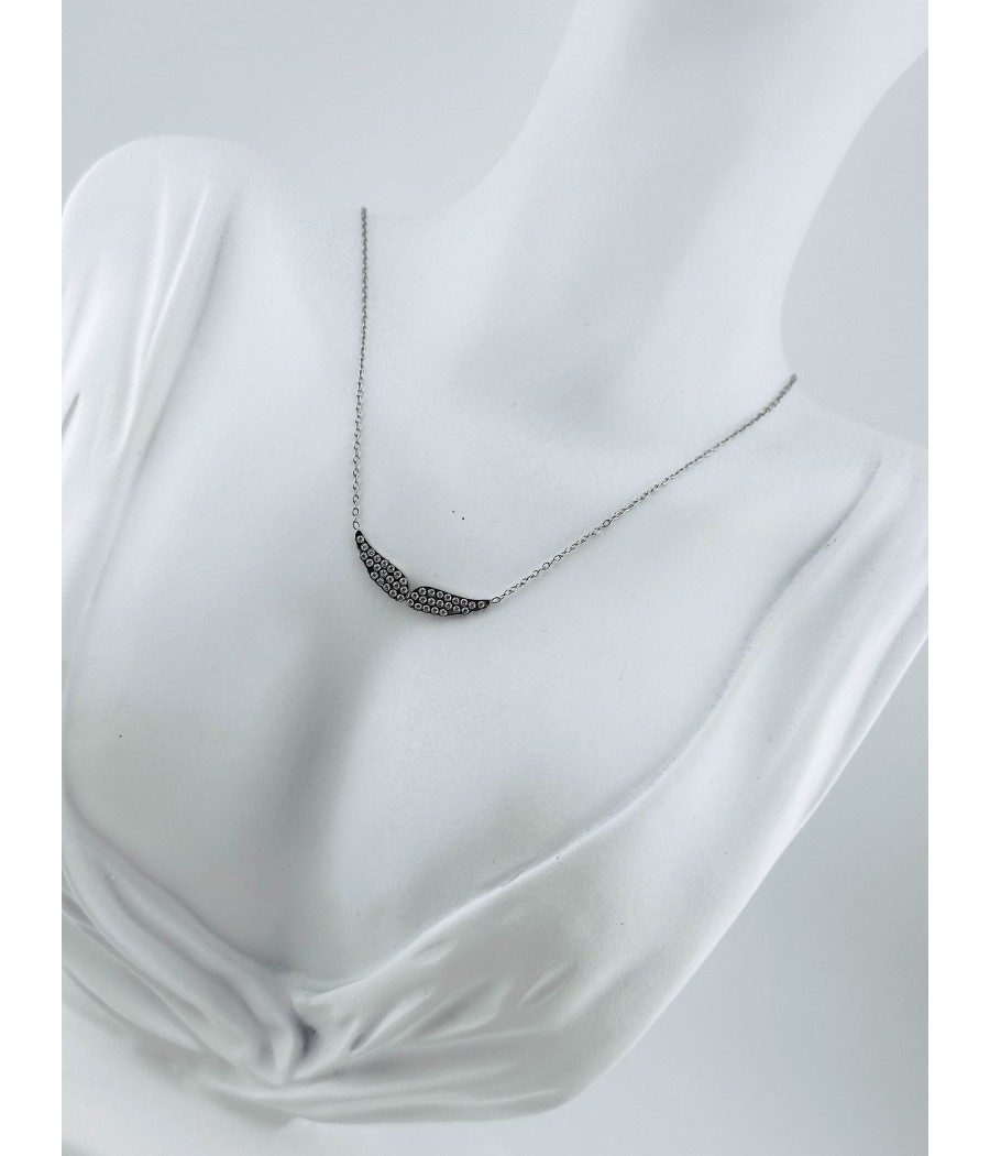 Κολιέ με Φτερά και Ζιρκόν – Διαθέσιμο σε Ασήμι και Χρυσό