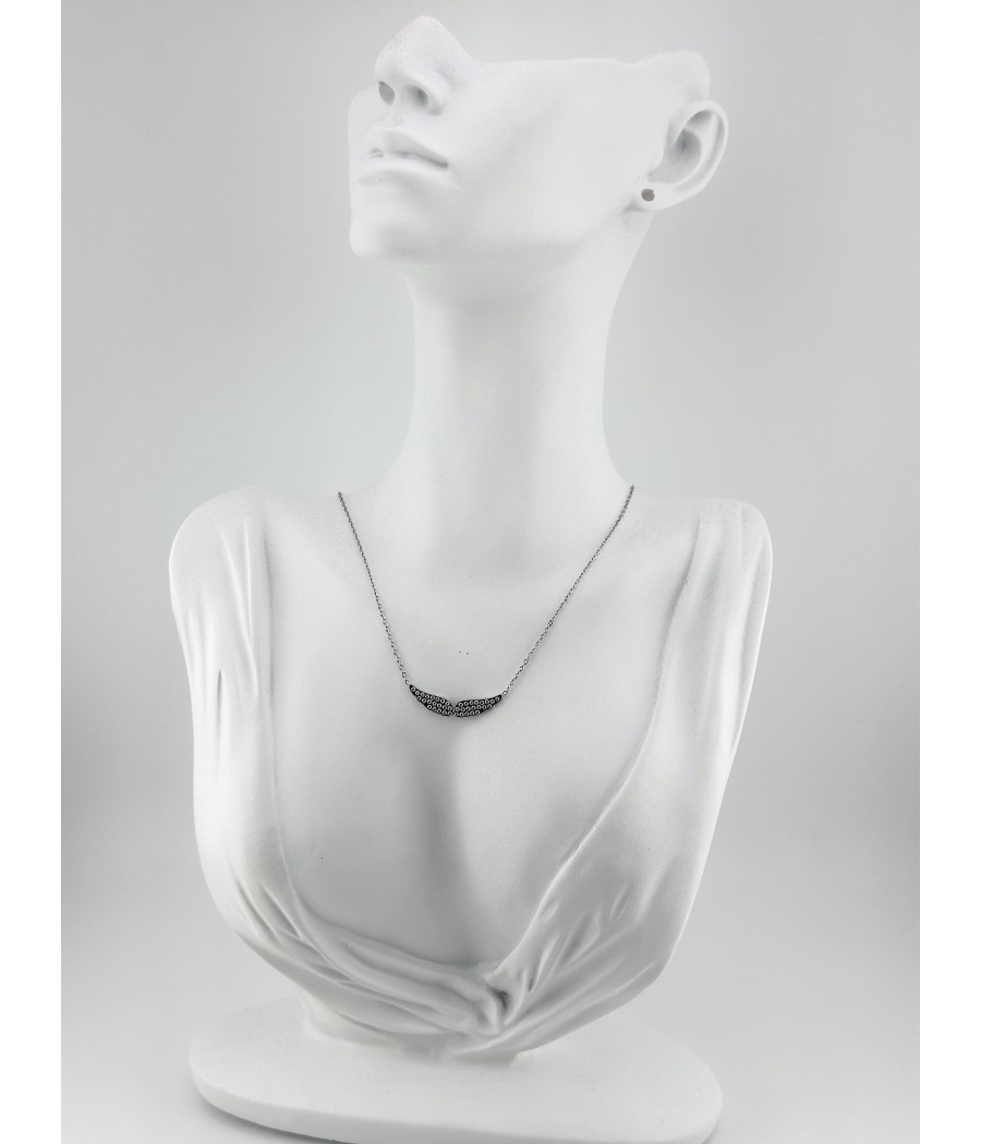 Κολιέ με Φτερά και Ζιρκόν – Διαθέσιμο σε Ασήμι και Χρυσό