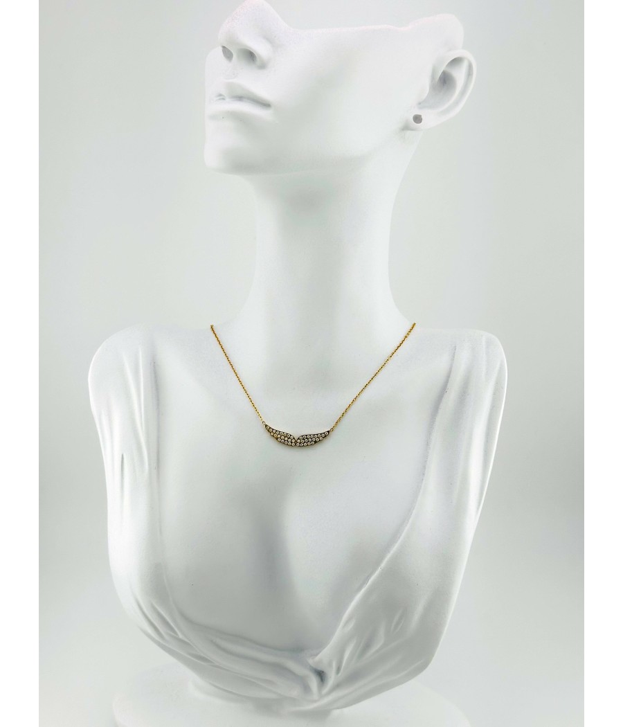 Κολιέ με Φτερά και Ζιρκόν – Διαθέσιμο σε Ασήμι και Χρυσό