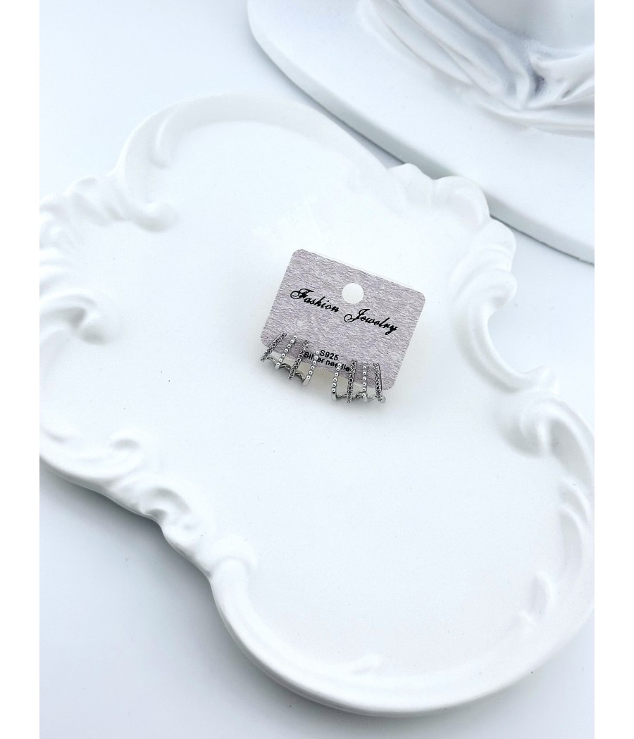 Σκουλαρίκια Ear Cuff με Ζιρκόν – Σε Ασήμι και Χρυσό