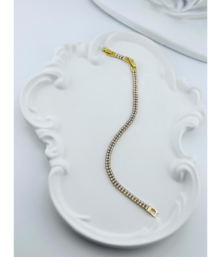 Βραχιόλι με Ζιρκόν – Σε Ασήμι και Χρυσό