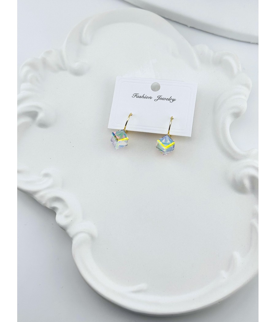 Σκουλαρίκια Κρεμαστά Χρυσά με Πέτρα – Σε Κόκκινο και Μπλε