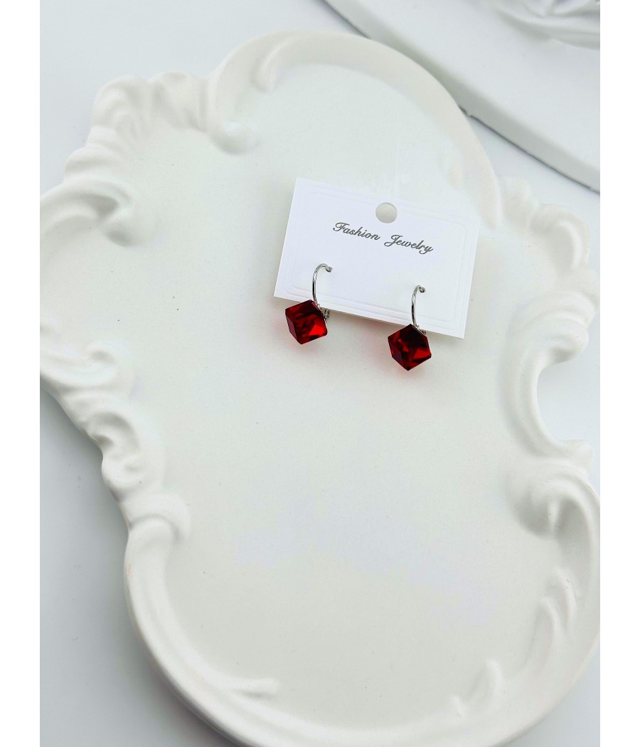 Κρεμαστά ασημί με Πέτρα – Κόκκινο ή Μπλε