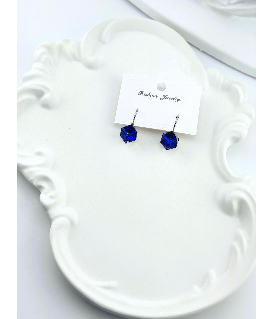 Κρεμαστά ασημί με Πέτρα – Κόκκινο ή Μπλε