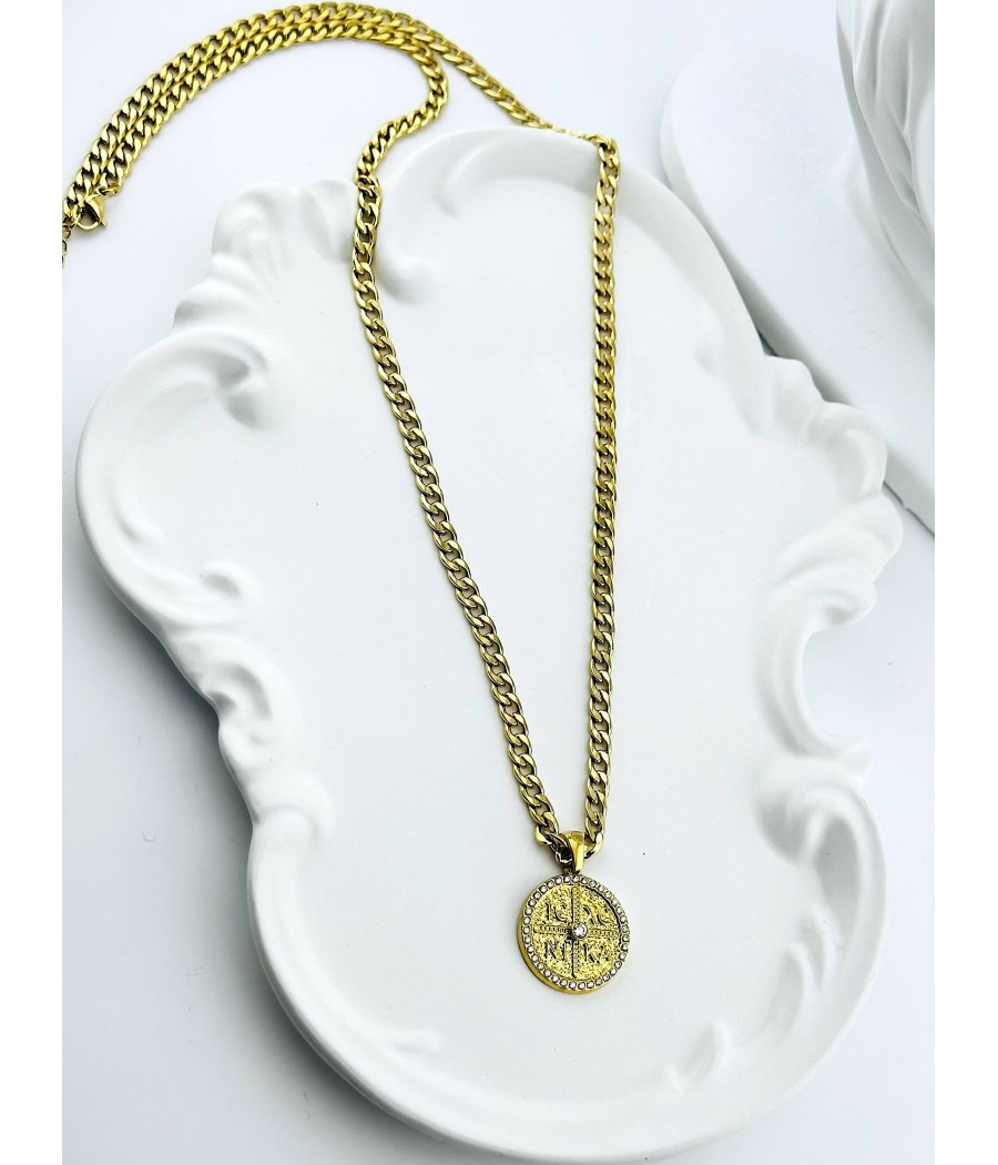 Κολιέ Κωνσταντινάτο με Πέτρα – Σε Ασήμι και Χρυσό