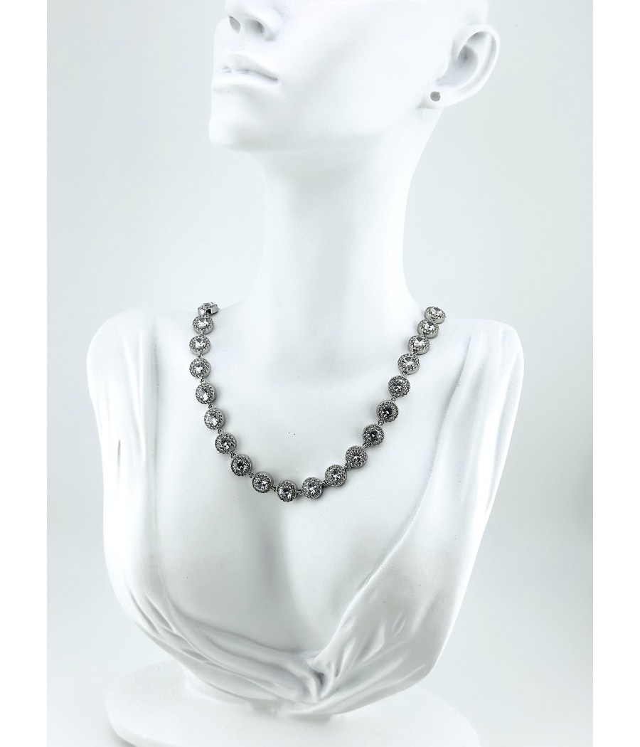 Κολιέ Ριβιέρα με Μεγάλες Πέτρες – Ασημί ή Χρυσό