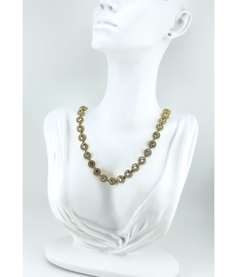 Κολιέ Ριβιέρα με Μεγάλες Πέτρες – Ασημί ή Χρυσό