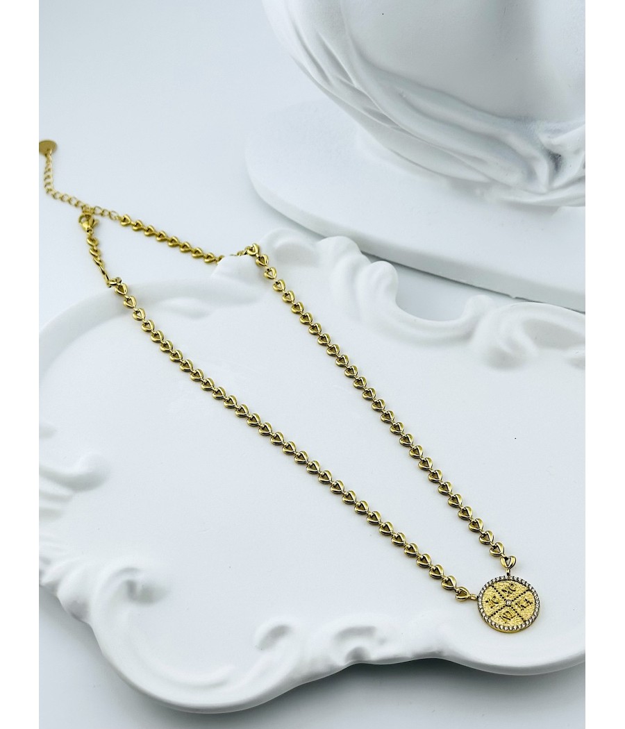 Κολιέ Κωνσταντινάτο με Πλέγμα Αλυσίδας – Ασημί ή Χρυσό