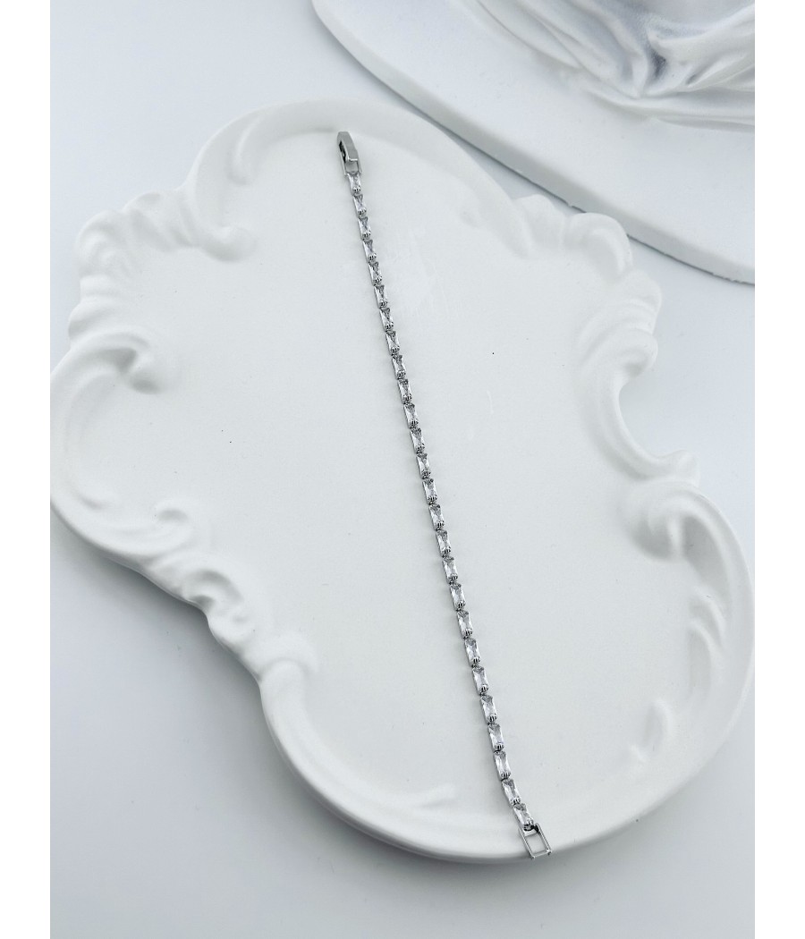 Βραχιόλι Ριβιέρα με Μπαγκέτα Ζιρκόν – Ασημί ή Χρυσό