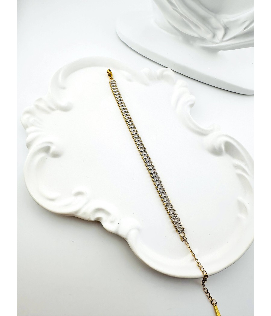 Βραχιόλι Ριβιέρα με Ζιρκόν – Ασημί ή Χρυσό Ατσάλι