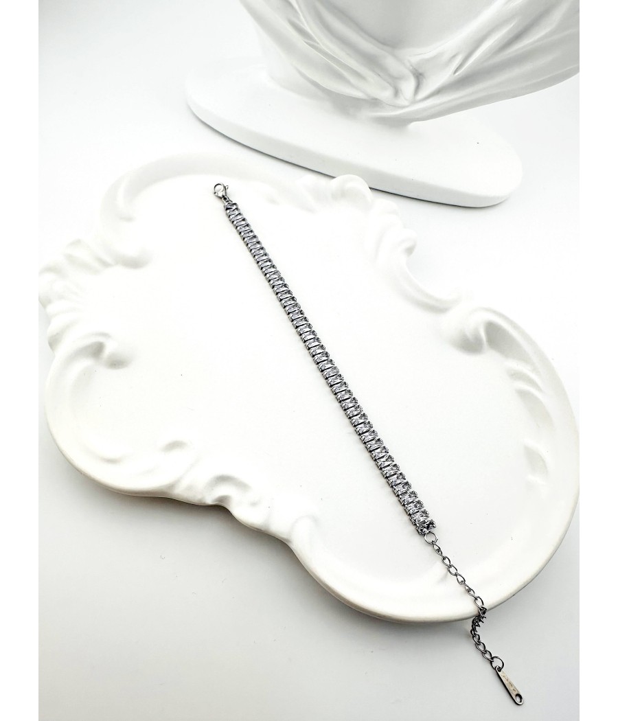 Βραχιόλι Ριβιέρα με Ζιρκόν – Ασημί ή Χρυσό Ατσάλι