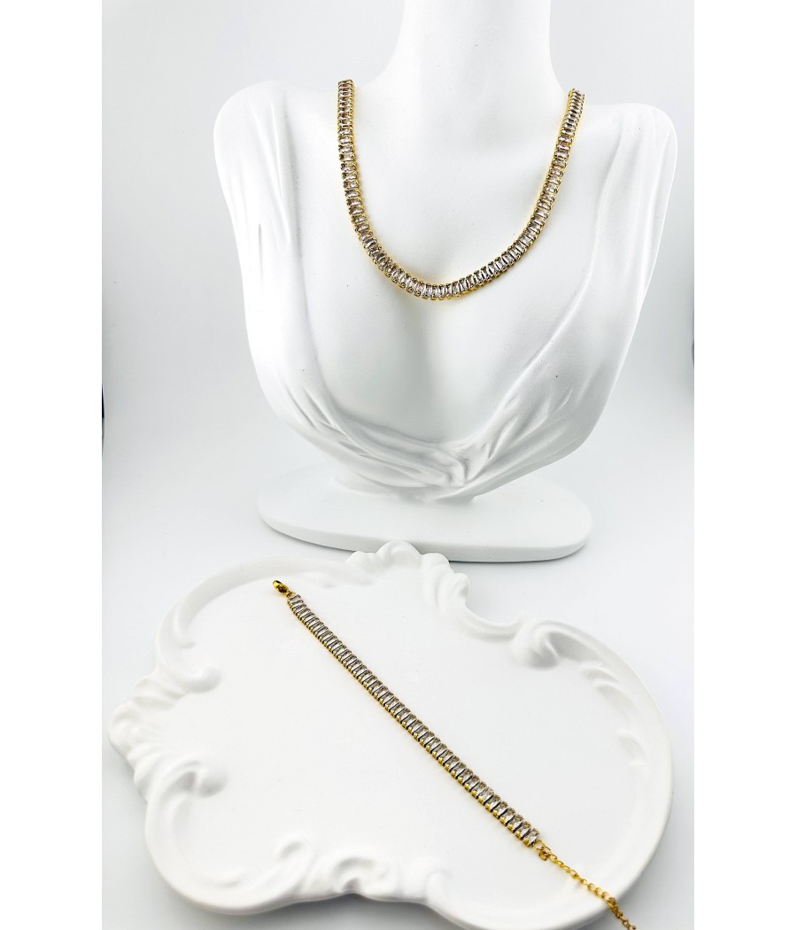 Βραχιόλι Ριβιέρα με Ζιρκόν – Ασημί ή Χρυσό Ατσάλι