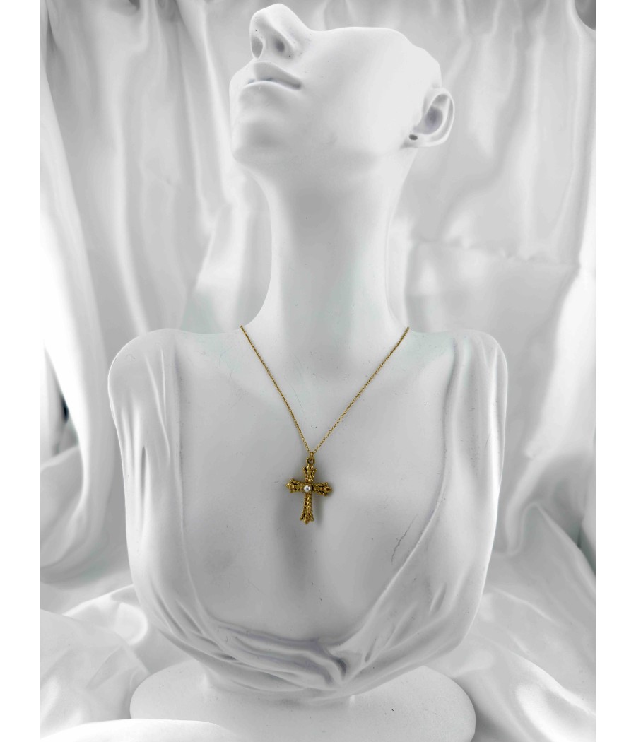 Ατσάλινος Σταυρός σε Χρυσή απόχρωση με Κομψό  Σχεδιασμό