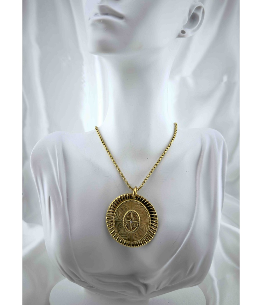 Κωνσταντινάτο με διακριτικές Κόκκινες Πέτρες από Ανοξείδωτο Ατσάλι