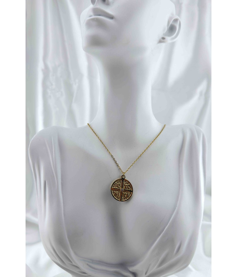 Κολιέ Κωνσταντινάτο Ατσάλινο Χρυσό