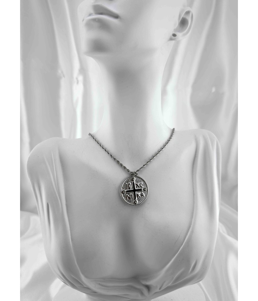 Κολιέ Κωνσταντινάτο Ατσάλινο Χρυσό