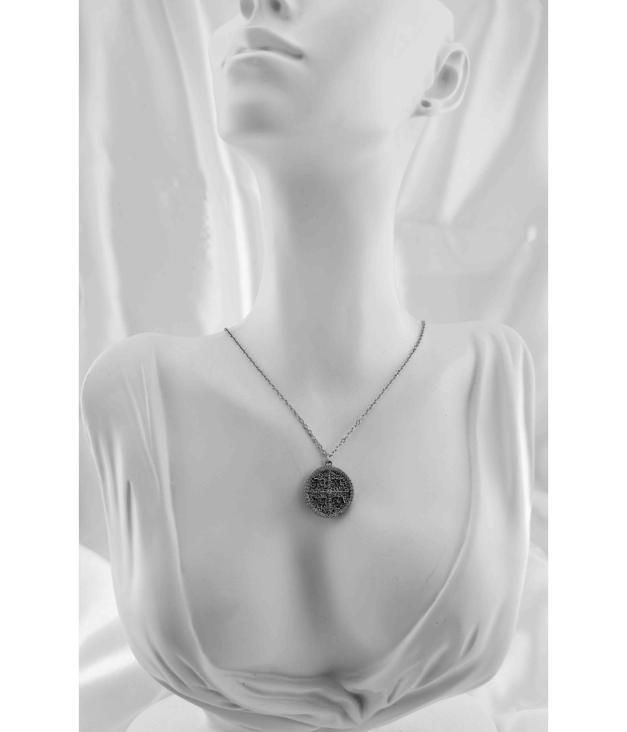 Κωνσταντινάτο Κολιέ Ατσάλινο Χρυσό & Ασημί