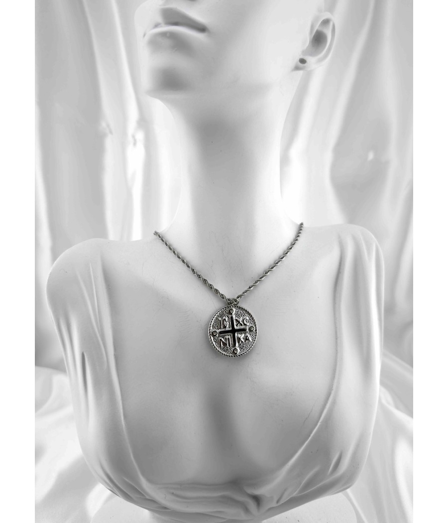 Κωνσταντινάτο Κολιέ Ατσάλινο Χρυσό & Ασημί