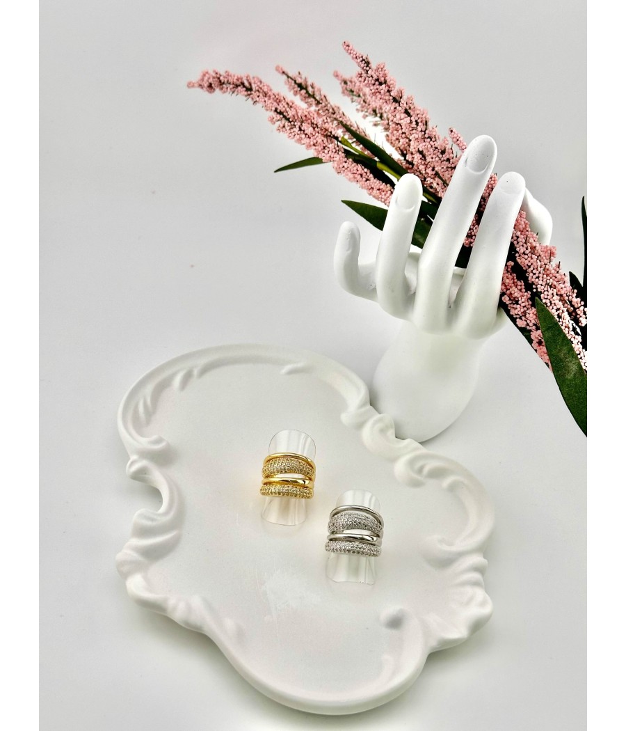 Δαχτυλίδι Τριπλή Λάμψη σε χρυσό και ασημί