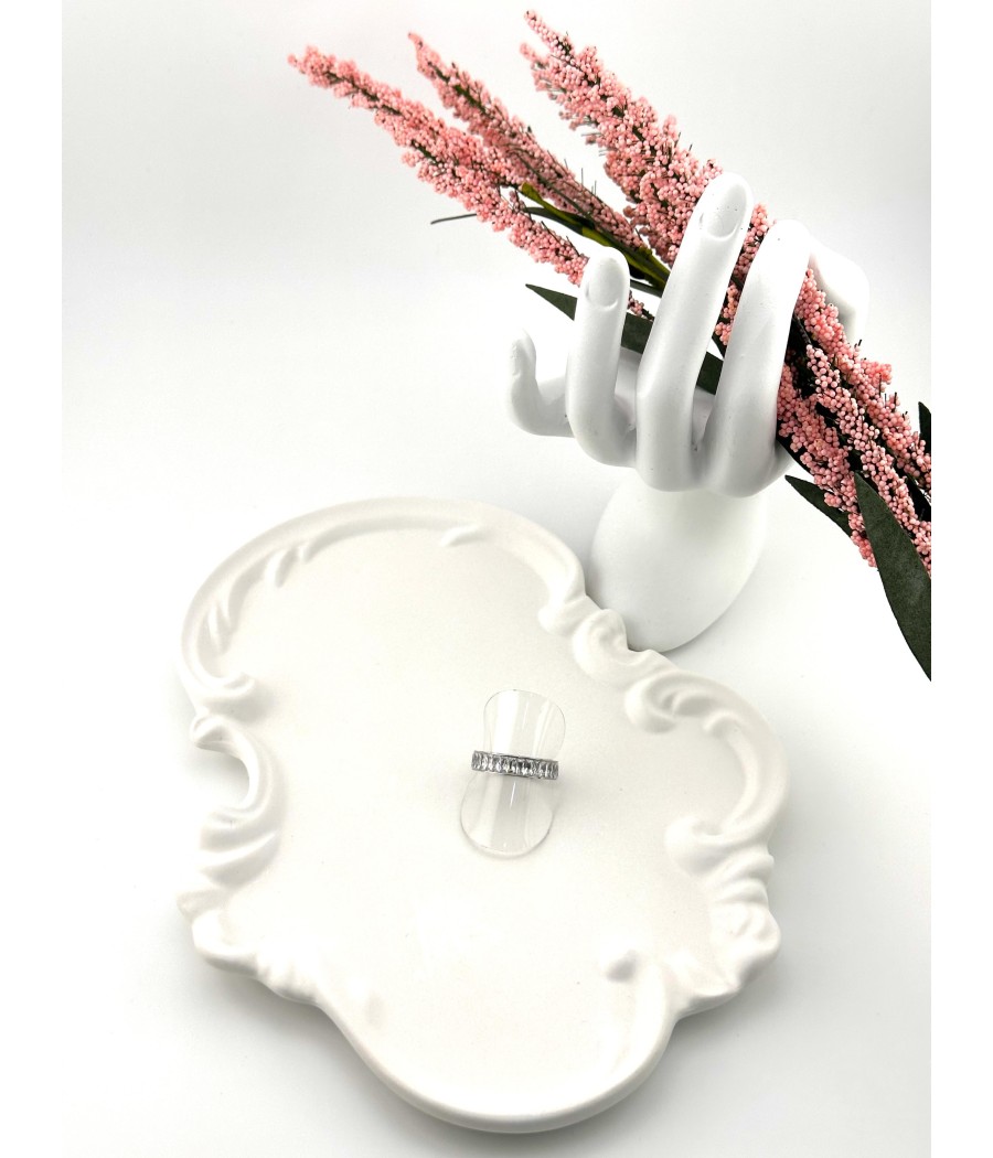 Κομψό γυναικείο δαχτυλίδι Καρέ με λαμπερά ζιργκόν