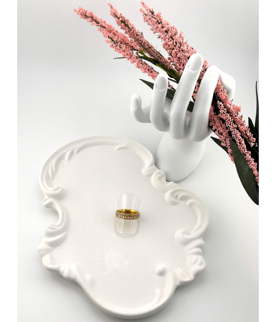 Κομψό γυναικείο δαχτυλίδι Καρέ με λαμπερά ζιργκόν