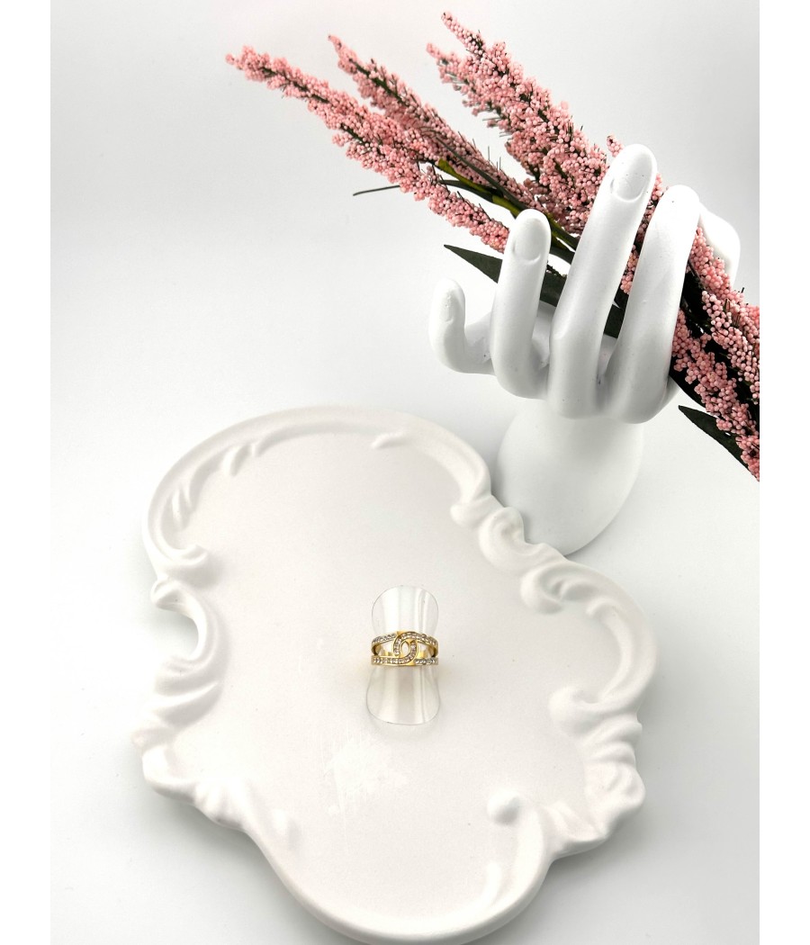 Δαχτυλίδι με Κενρικό Μοτίβο σε Χρυσό και ασημί