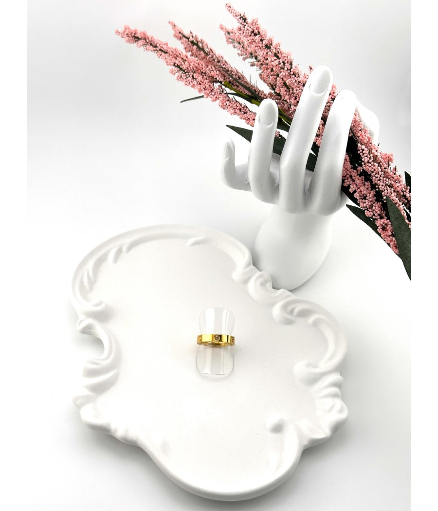 Δαχτυλίδι Minimal Χαραγμένο σε Χρυσό & Ασημί