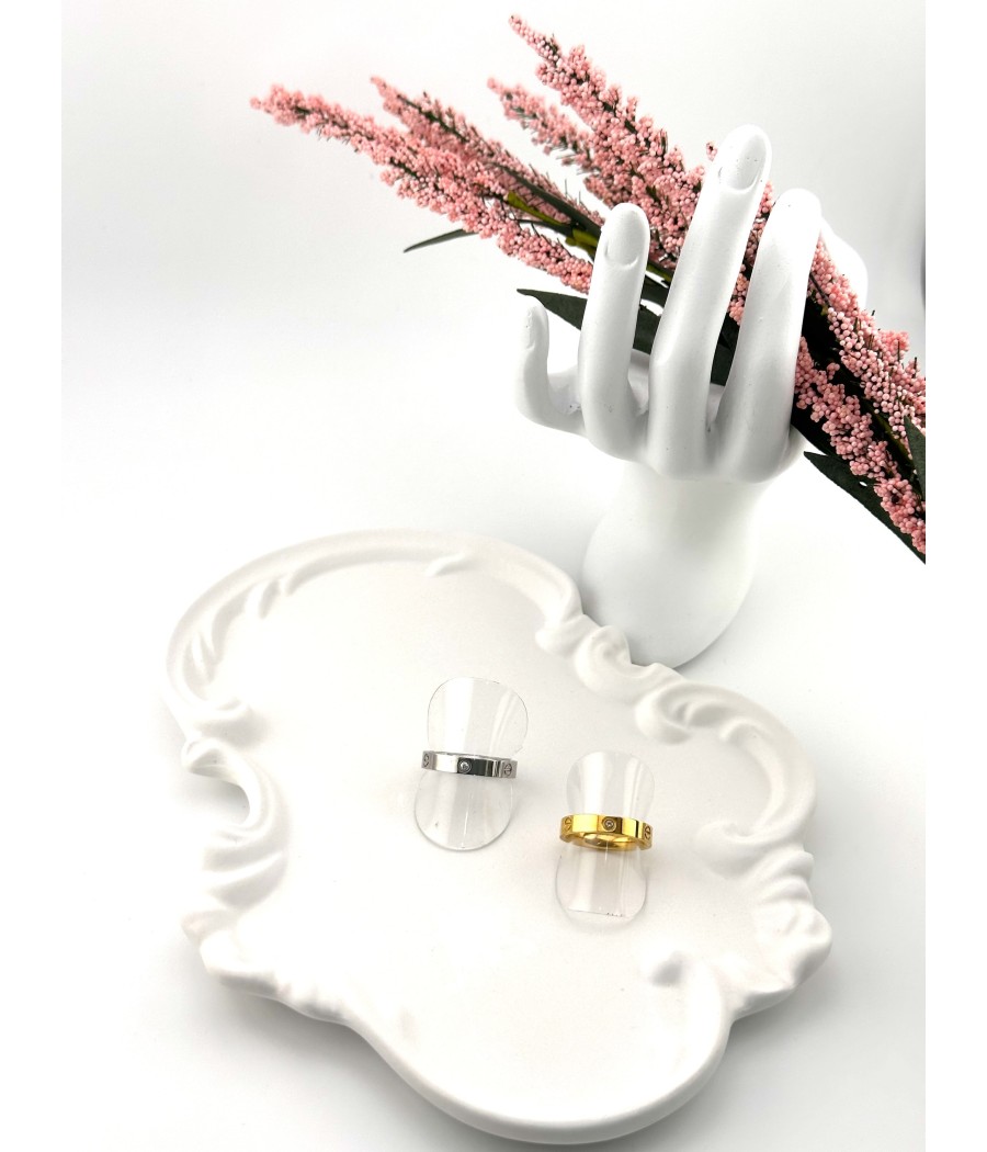 Δαχτυλίδι Minimal Χαραγμένο σε Χρυσό & Ασημί