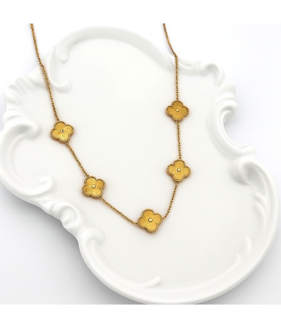 Κολιέ Λουλούδι σε Χρυσό & Ασημί