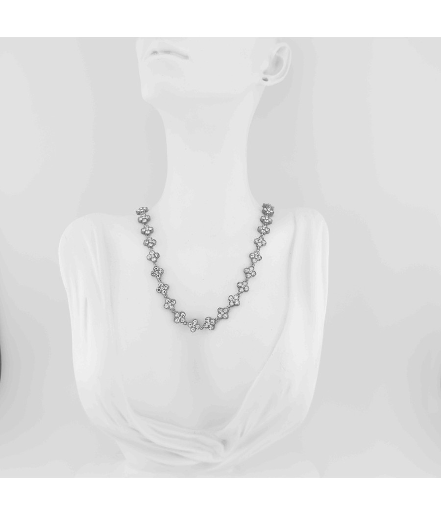 Κολιέ Σταυρουδάκια με Στρας Χρύσο και Ασήμι